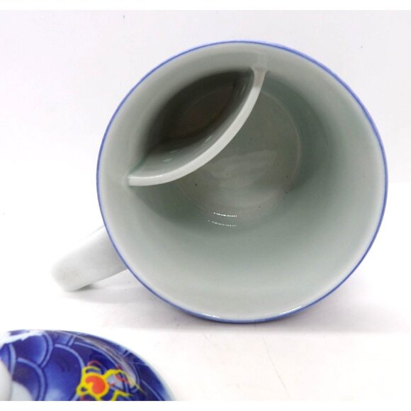 Chinese Dragon Porcelain Tea Mug with Lid Never Used - Picture 4 of 5